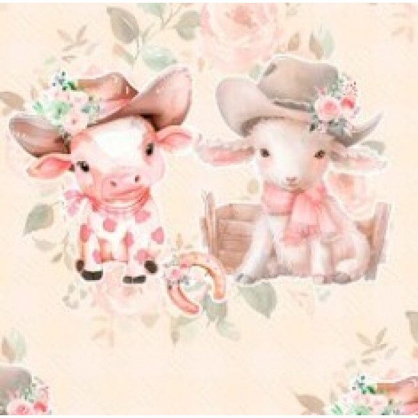 OT25 - TRICOL. COLEÇÃO COUNTRY INFANTIL - VAGUINHA FD ROSA - 100% ALGODÃO 03090/001