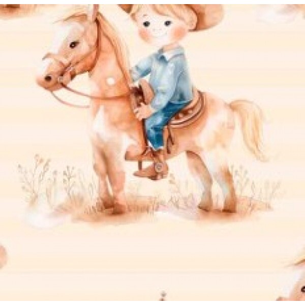 OT25 - TRICOL. COLEÇÃO COUNTRY INFANTIL - MENINO E CAVALO - 100% ALGODÃO 03071/001