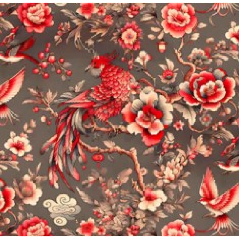 OT25 - TRICOL. COLEÇÃO TESOUROS DO ORIENTE - FLORAL E PASSAROS - 100% ALGODÃO 03261/001