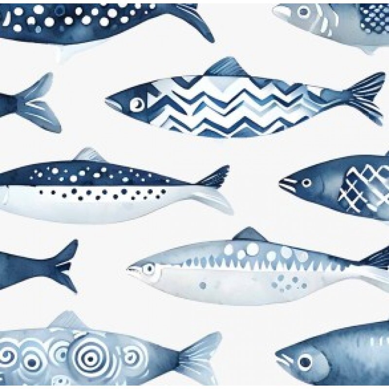 NV25 - SARJA HIDRORREPELENTE - COLEÇÃO SARDINHAS - SARDINHAS GRANDE - 100% ALGODÃO - A0250-001