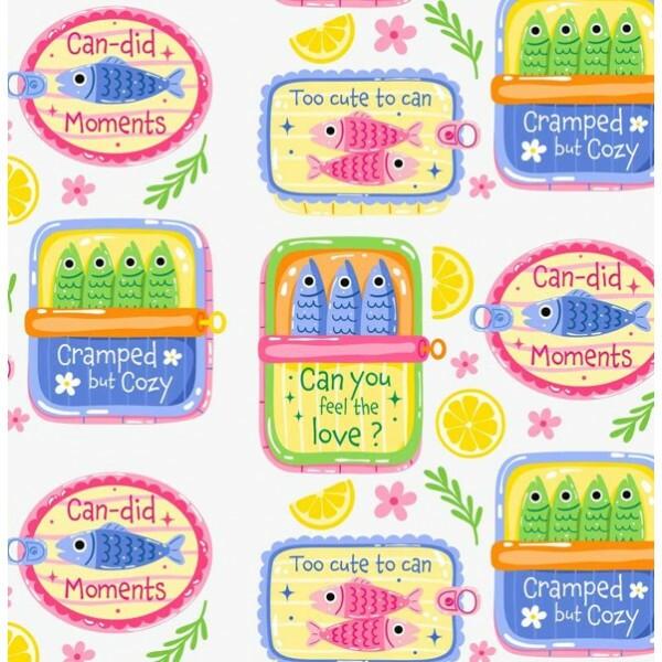 NV25 - TRICOLINE -  COLEÇÃO SARDINHAS - LATAS SARDINHAS CANDY COLORS -  100% ALGODÃO - A0247-001