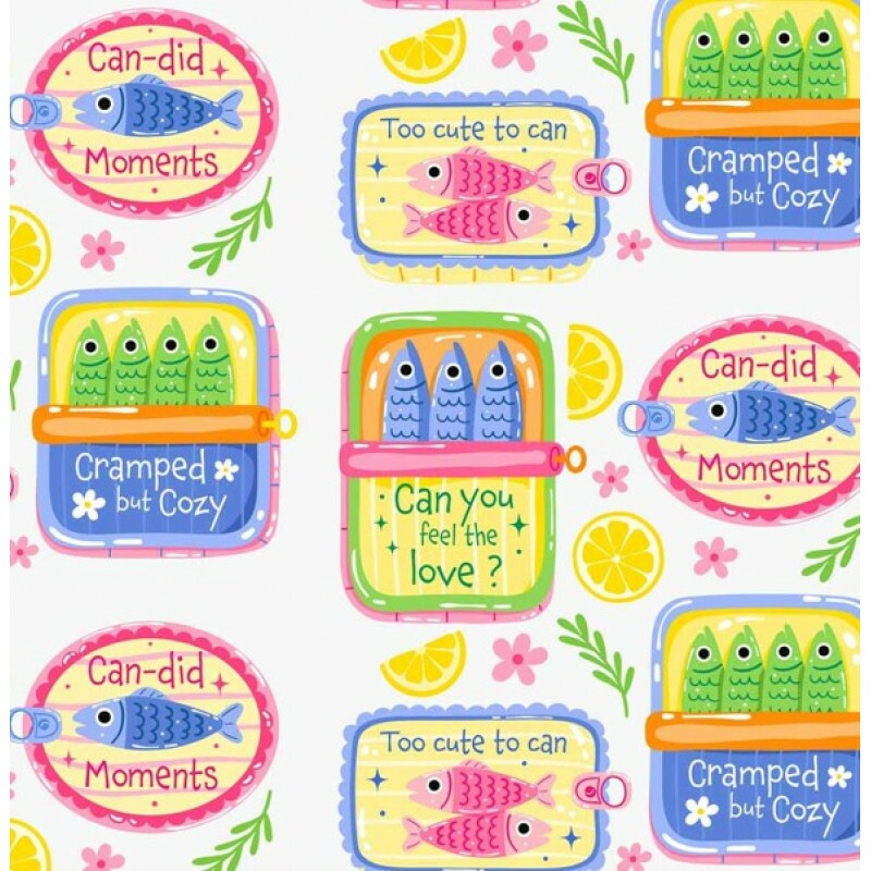 NV25 - TRICOLINE -  COLEÇÃO SARDINHAS - LATAS SARDINHAS CANDY COLORS -  100% ALGODÃO - A0247-001