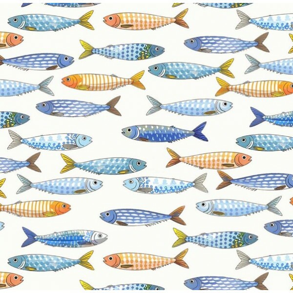 NV25 - TRICOLINE -  COLEÇÃO SARDINHAS - SARDINHAS COLORIDAS -  100% ALGODÃO - A0246-001