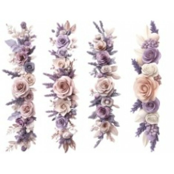 TRANSFER TEXTIL PASSE E CRIE - 4 BARRADOS NA HORIZONTAL FLORES LARANJA