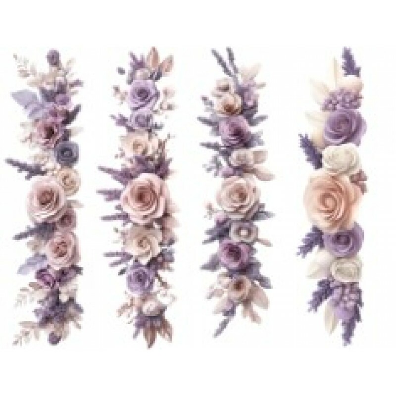 TRANSFER TEXTIL PASSE E CRIE - 4 BARRADOS NA HORIZONTAL FLORES LARANJA