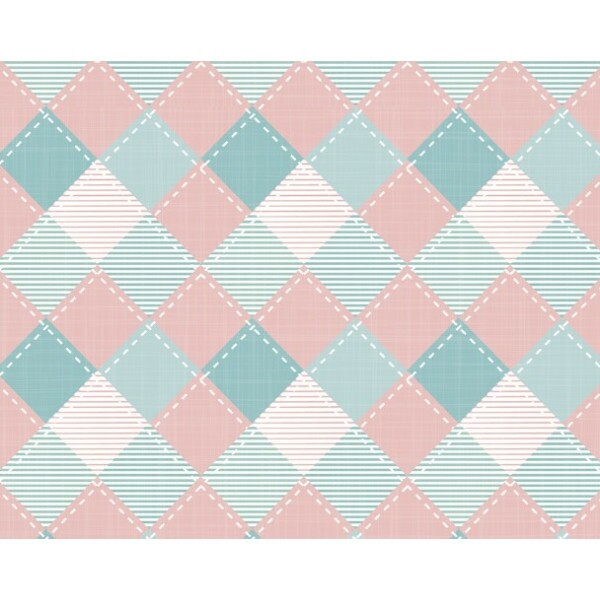 DZ25 - TRICOL. COLEÇÃO PASCOA 2026  POR IVANA MADI - XADREZ LOSANGOS - 100% ALGODÃO - 05548/001