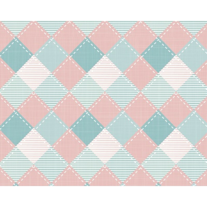 DZ25 - TRICOL. COLEÇÃO PASCOA 2026  POR IVANA MADI - XADREZ LOSANGOS - 100% ALGODÃO - 05548/001