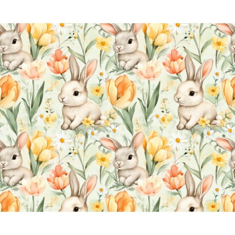 DZ25 - TRICOL. COLEÇÃO PASCOA 2026 - COELHOS E FLORES - 100% ALGODÃO 04170-001