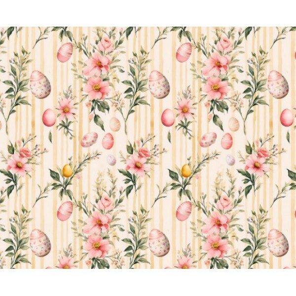 DZ25 - TRICOL. COLEÇÃO PASCOA 2026 - OVOS FUNDO LISTRADO - 100% ALGODÃO 04241-001