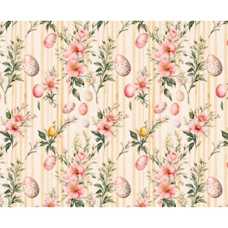 DZ25 - TRICOL. COLEÇÃO PASCOA 2026 - OVOS FUNDO LISTRADO - 100% ALGODÃO 04241-001