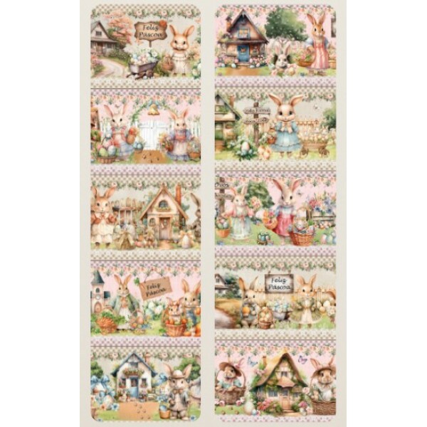 DZ25 - TRICOL. COLEÇÃO PASCOA 2026 - BARRADO - 100% ALGODÃO A3945-001