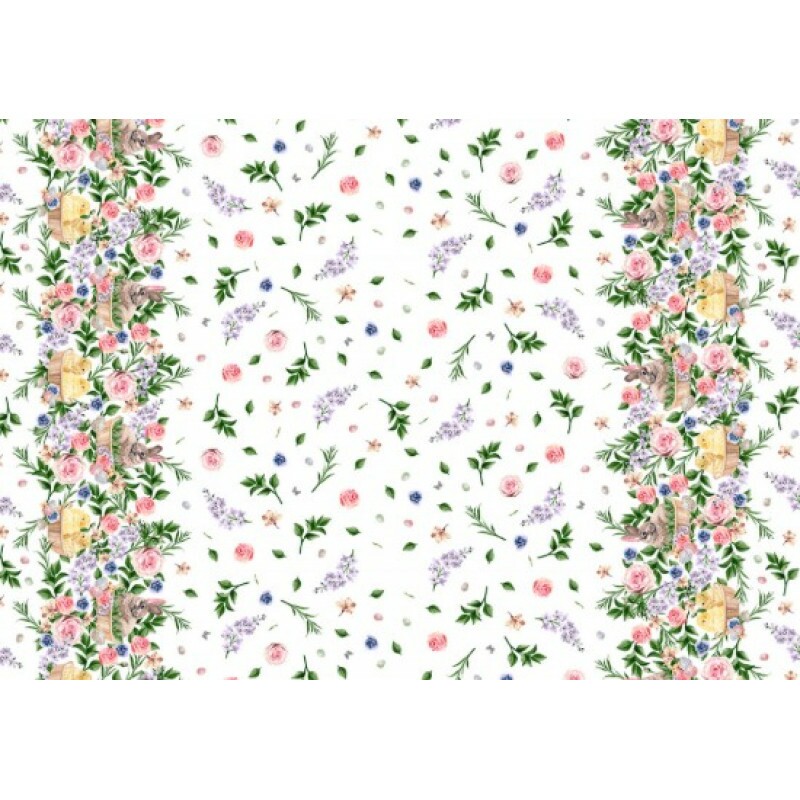 COL/ DOCE ALGODÃO PASCOA 2025 - SARJA DIGITAL EST. HIDRORREPELENTE - BARRADO PROVENCAL - ( 81258-03 ) - C