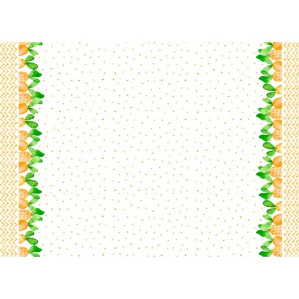 COL/ DOCE ALGODÃO PASCOA 2025 - SARJA DIGITAL EST. HIDRORREPELENTE - BARRADO DE CENOURA C/ POA - 91178-001