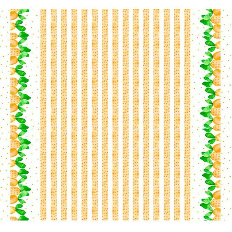 COL.DOCE ALGODÃO PASCOA 2025 - SARJA DIGITAL EST. IMP. BARRADO DE CENOURA C/ LITRAS - 91177-01 C