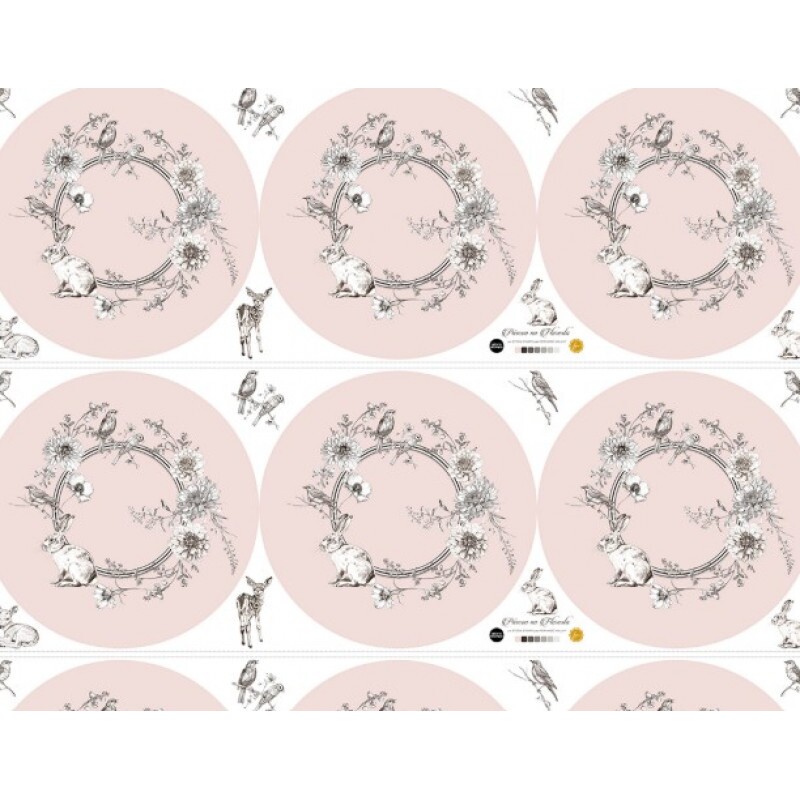 TRICOL. COLEÇÃO PASCOA 2026 - STORIA STAMPA - SOUSPLAT SILVESTRE ROSA - 100% ALGODÃO - A0651-001