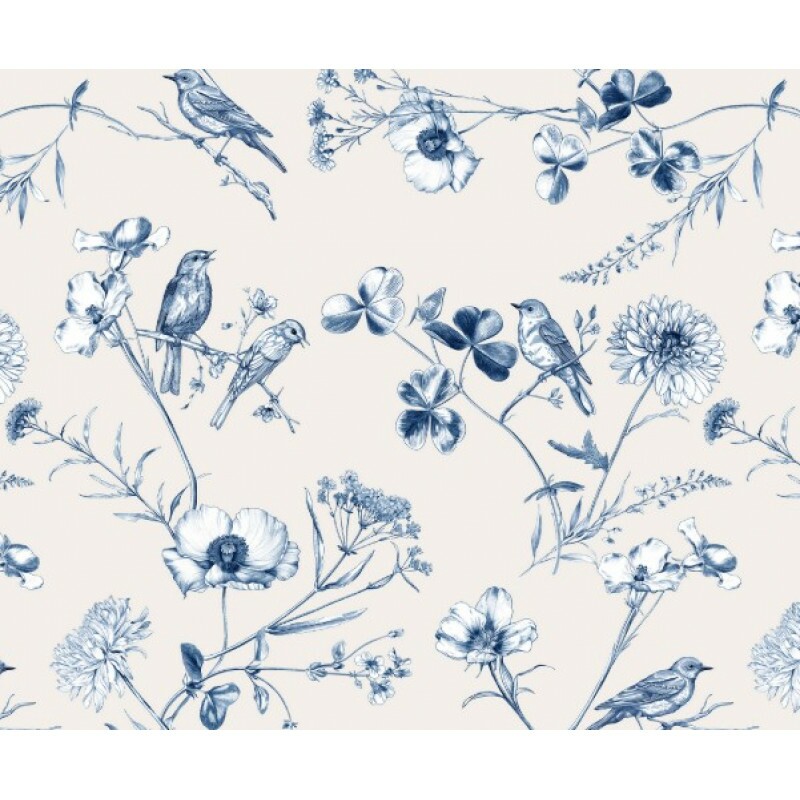 TRICOL. COLEÇÃO PASCOA 2026 - STORIA STAMPA - SILVESTRE BEGE COM AZUL - 100% ALGODÃO - A0652-001