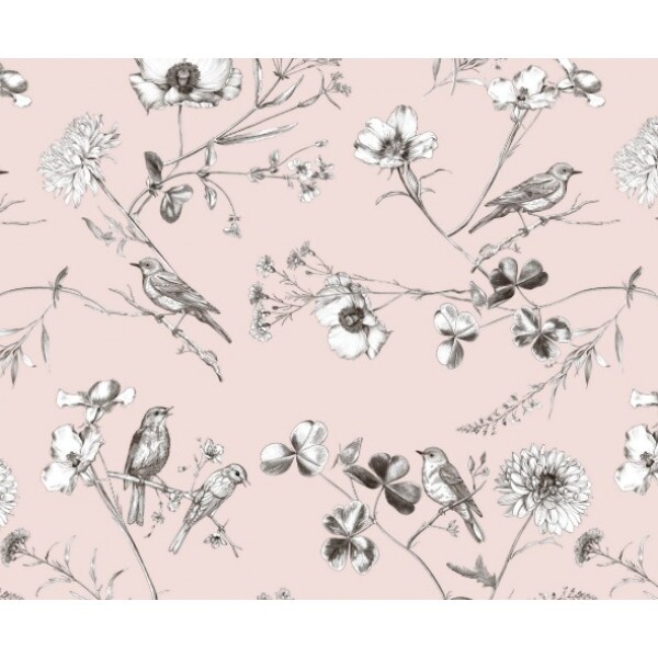 TRICOL. COLEÇÃO PASCOA 2026 - STORIA STAMPA - SILVESTRE ROSA COM PRETO - 100% ALGODÃO - A0653-001