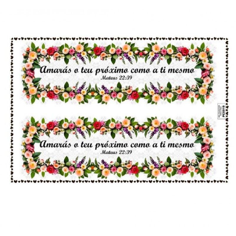 TRANSFER TEXTIL PASSE E CRIE - AMARÁS O TEU PRÓXIMO COMO A TI MESMO