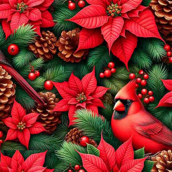 AG25 - SARJA DIGITAL HIDRORREPELENTE - HIBISCO COM PASSARO - 100% ALGODÃO 00371/001