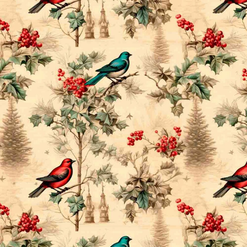 AG25 - SARJA DIGITAL HIDRORREPELENTE - PASSAROS E ARVORE - 100% ALGODÃO 00370/001