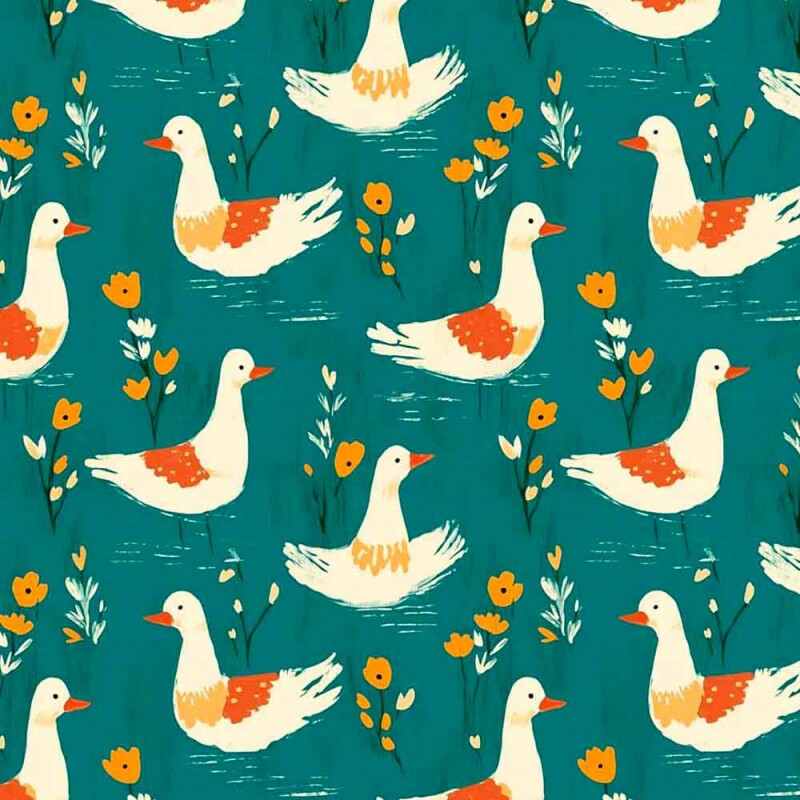 ST25 - TRICOL. COLEÇÃO MODERN GEESE - GANSO  - 100% ALGODÃO 01883/001