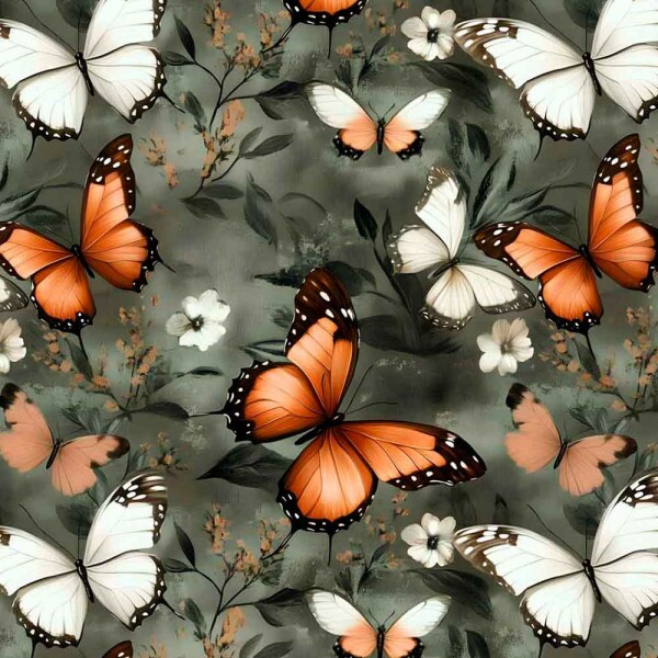 ST25 -TRICOL. COLEÇÃO AMBER WINGS - BORBOLETAS PEQUENAS - 100% ALGODÃO 01941/001