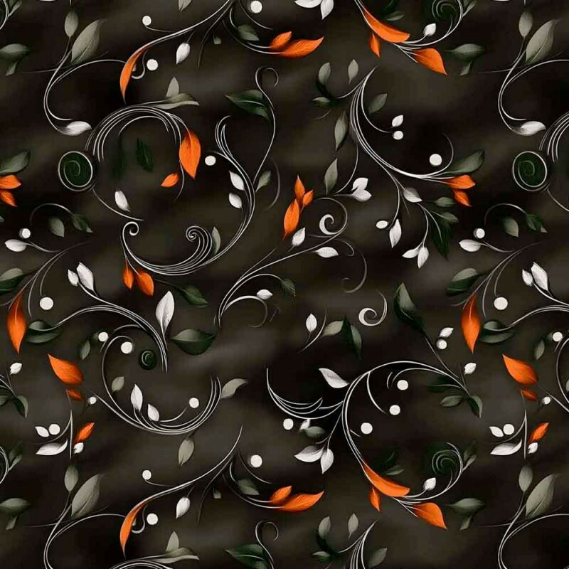 ST25 -TRICOL. COLEÇÃO AMBER WINGS - RAMOS FUNDO ESCURO - 100% ALGODÃO 01947/001