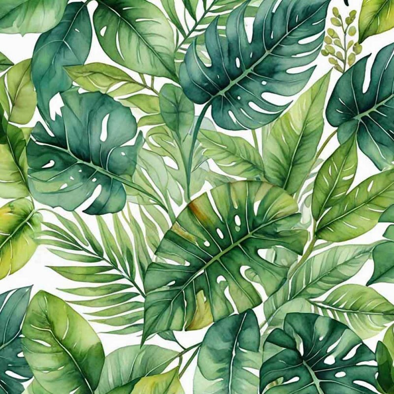 BS - SARJA DIGITAL HIDRORREPELENTE - FOLHAGEM FUNDO CLARO - 100% ALGODÃO 01875/001