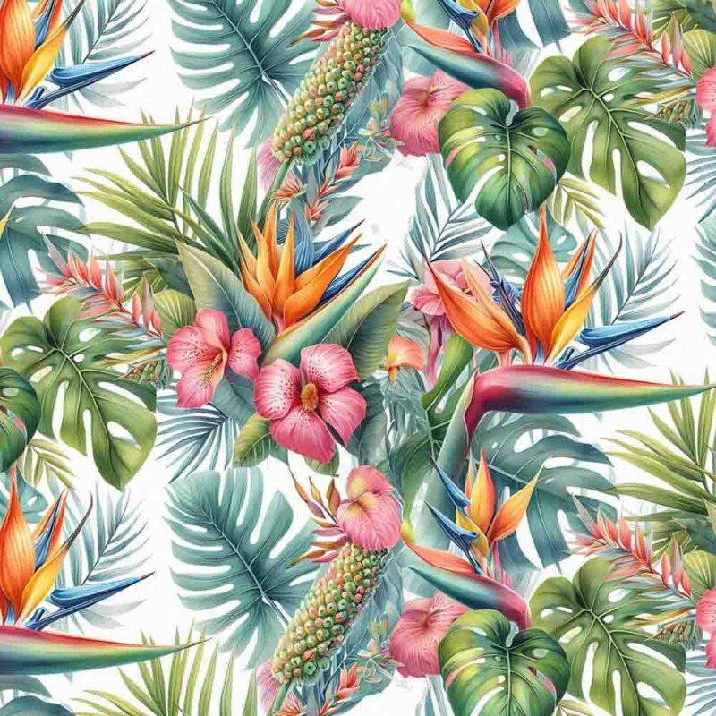 BS - TRICOL. COLEÇÃO TROPICAL - STRELITZIA - 100% ALGODÃO 01881/001