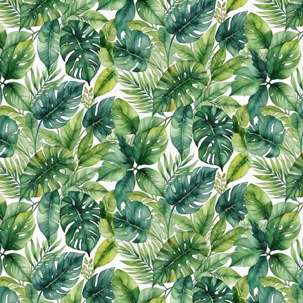 BS - TRICOL. COLEÇÃO TROPICAL - FOLHAGEM FUNDO CLARO - 100% ALGODÃO 01876/001