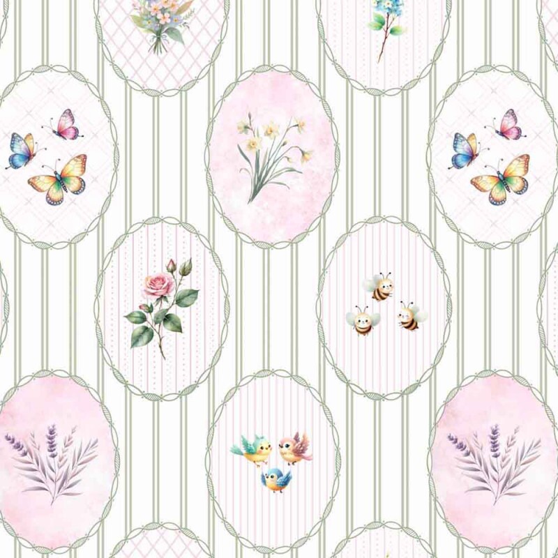 BS - TRICOL. COLEÇÃO PROVENCE BABY - MOLDURAS OVAIS - 100% ALGODÃO 02011/001