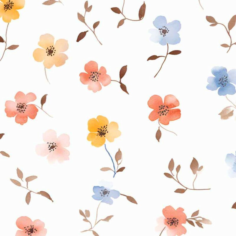 ST25 - TRICOL. COLEÇÃO TINY WATERCOLOR - PETALAS COM CAULE -100% ALGODÃO 02309/001